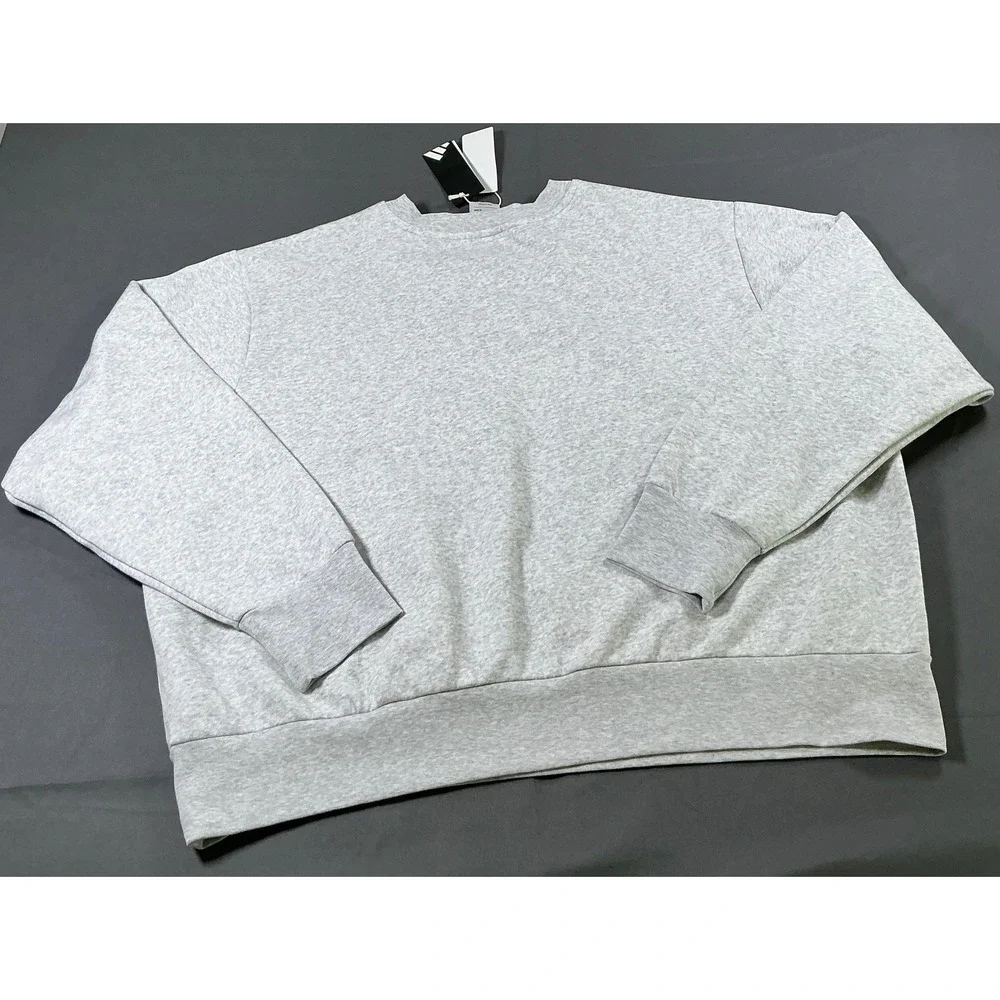 Adidas Essentials French Terry Sweatshirt Light Grey Heather JW8724 Mens 3X